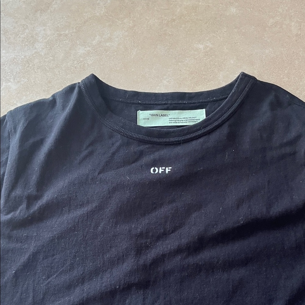 Off-White Black Tee with Mini White OFF Logo